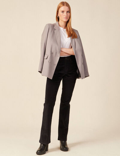 Pantalon bootcut velours noir femme