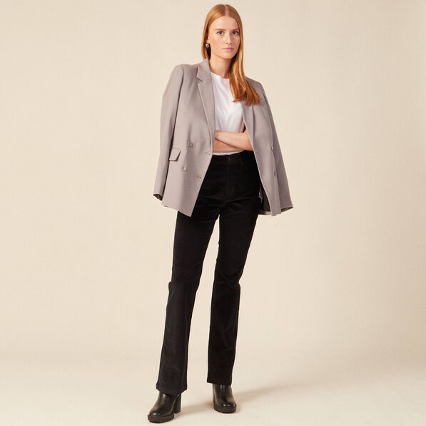 Pantalon bootcut velours noir femme