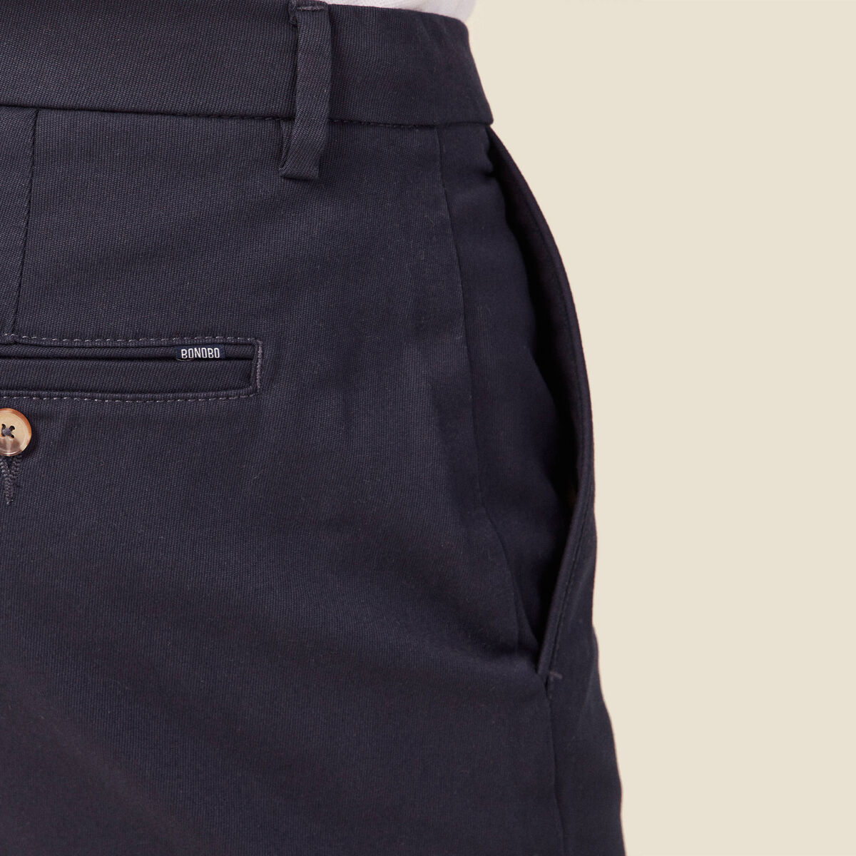 Pantalon chino 7/8&egrave;me bleu marine homme