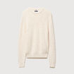Pull col rond manches longues en coton ecru homme
