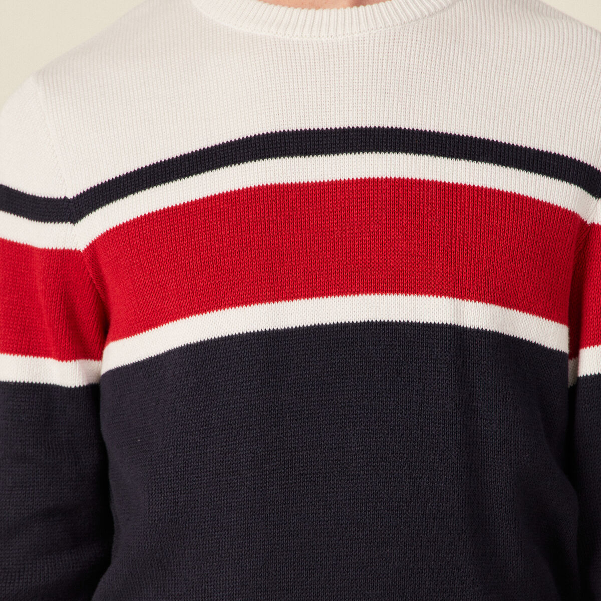Pull manches longues bleu marine homme