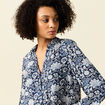 Chemise manches longues fluide bleu marine femme