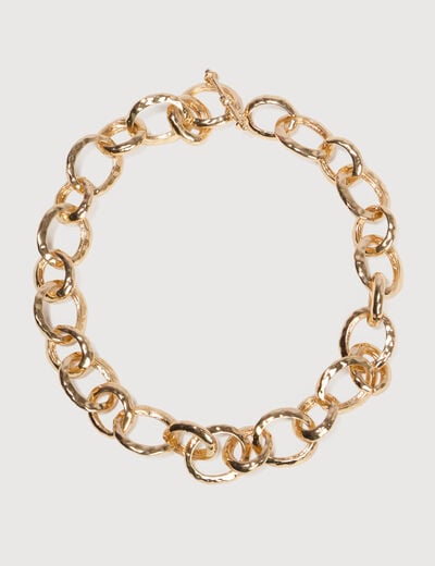 Collier avec cha&icirc;ne couleur or femme