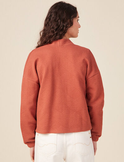 Gilet manches longues orange femme