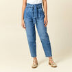 Jeans slouchy taille haute denim stone femme