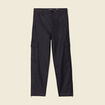 Jeans cargo 7/8ème enduit denim noir enduit femme