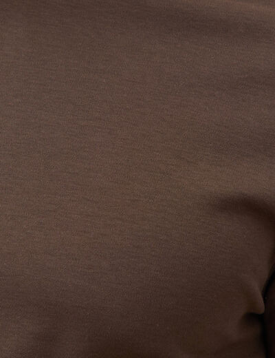 T-shirt droit col rond manches courtes marron homme