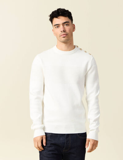 Pull éco-responsable ecru homme