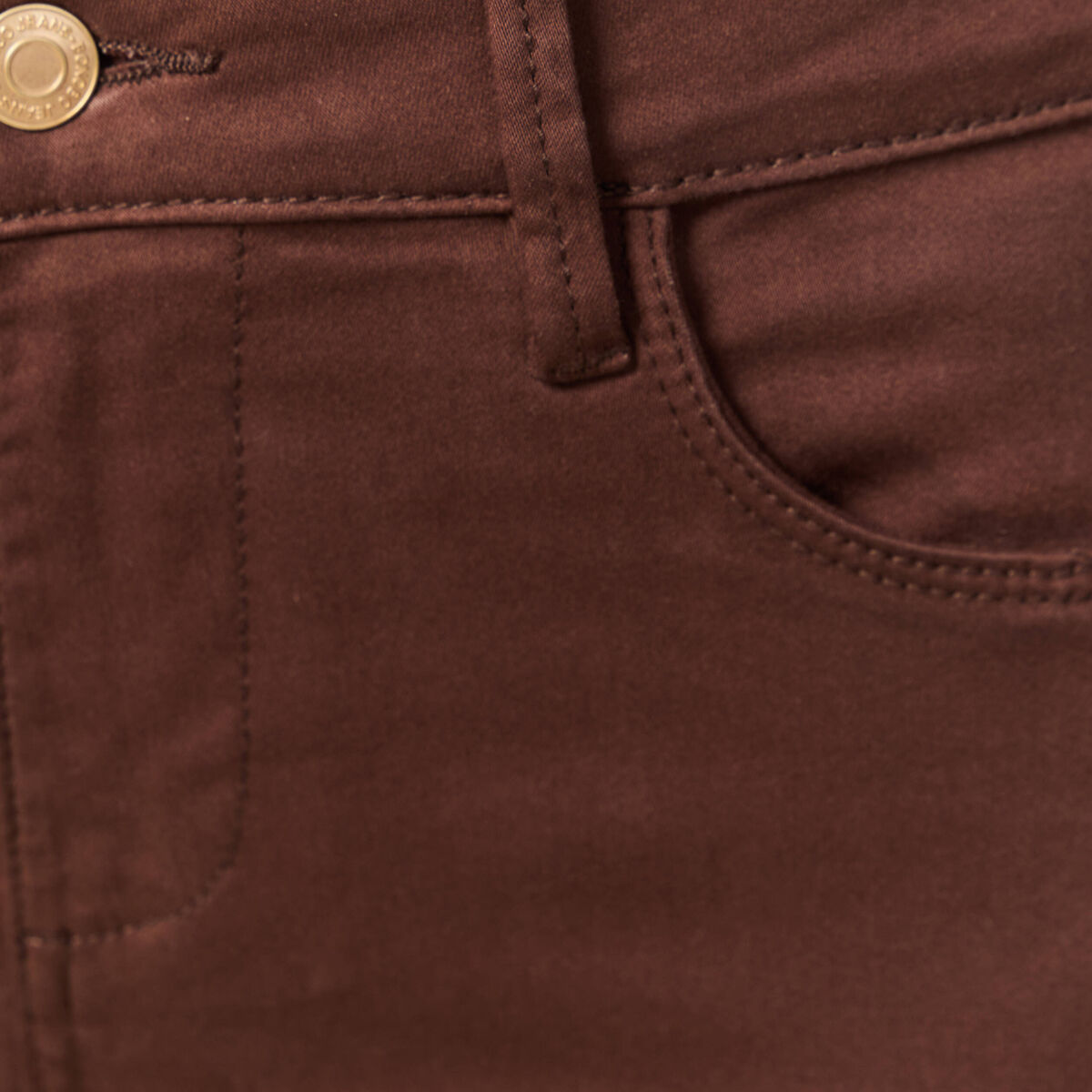 Pantalon skinny push-up taille standard marron fonc&eacute; femme