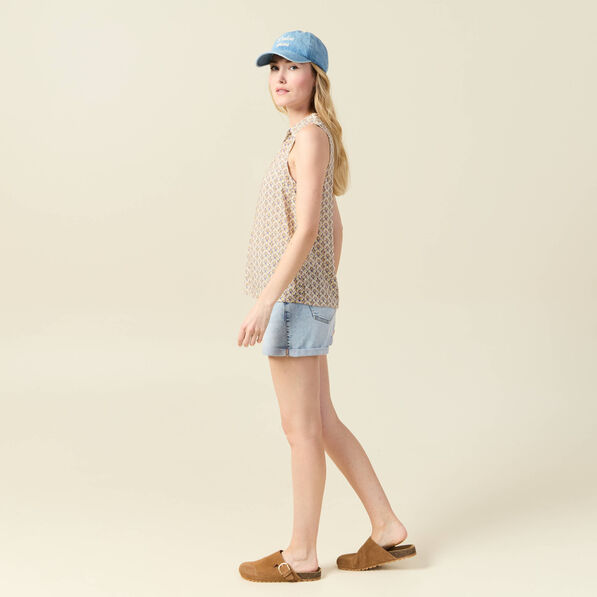 Blouse sans manches blanc femme