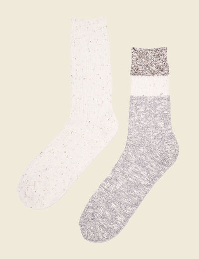 Lot 2 paires chaussettes gris homme