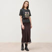 T-shirt droit col rond manches courtes noir femme