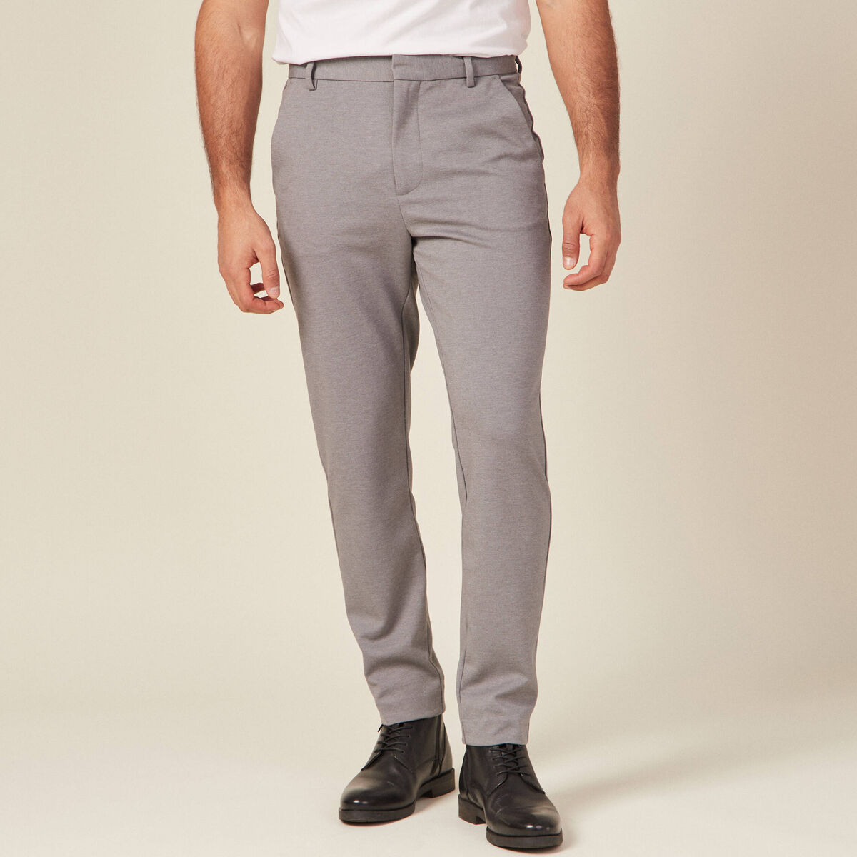 Pantalon chino slim gris homme