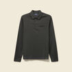 Polo cintr&eacute; manches longues noir homme