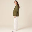Gilet manches longues vert kaki femme
