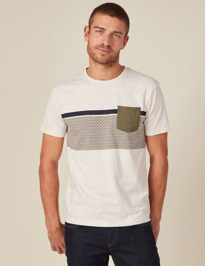 T-shirt manches courtes vert kaki homme