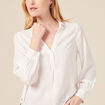 Blouse manches longues ecru femme