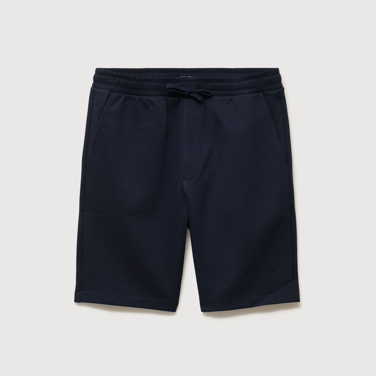 Bermuda droit &eacute;lastiqu&eacute; bleu marine homme