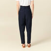 Pantalon carotte taille haute bleu marine femme