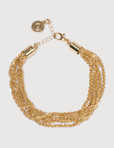 Bracelet avec cha&icirc;ne couleur or femme