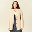 Manteau surchemise droit creme femme