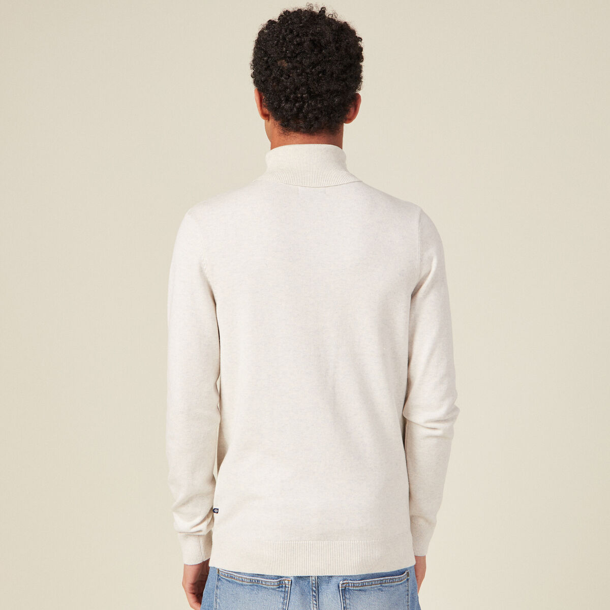 Pull manches longues ecru homme
