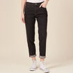 Jeans girlfriend 5 poches denim gris femme