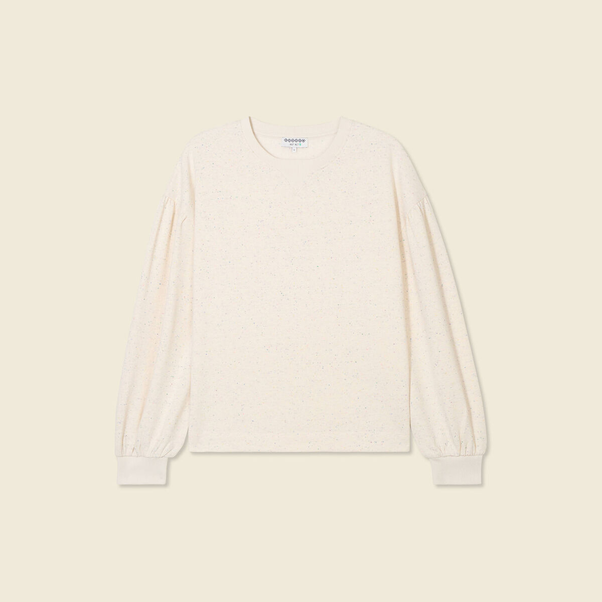 Sweat manches longues ecru femme