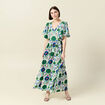 Robe col V manches courtes blanc femme