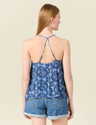 Caraco bretelles fines bleu femme