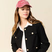 Veste tweed boutonnée noir femme