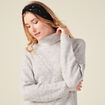 Robe pull longue col roulé gris femme