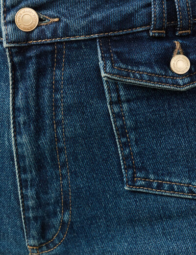 Jeans bootcut taille haute bleu femme