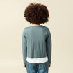 Cardigan droit court manches longues vert canard femme