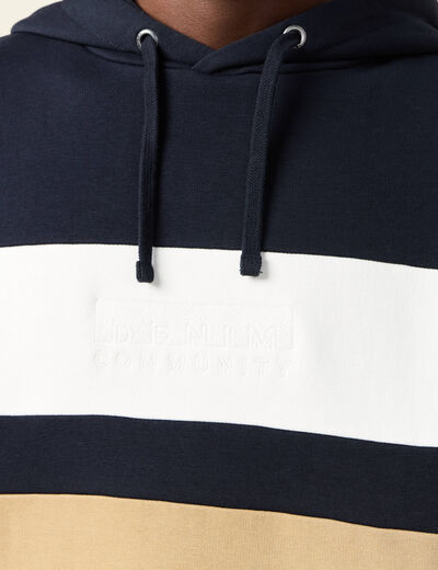 Sweat &agrave; capuche 1 poche bleu marine homme