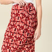 Jupe midi portefeuille fluide rouge fonc&eacute; femme