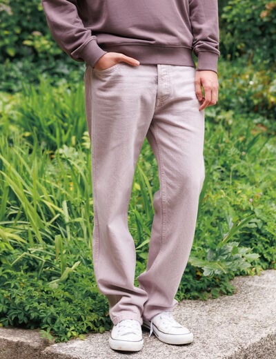 Jeans large longueur 32 en coton parme homme