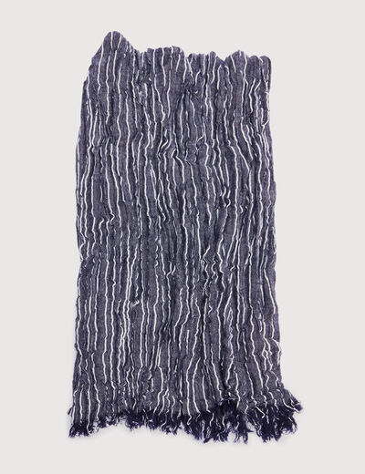 Foulard pliss&eacute; bleu marine homme