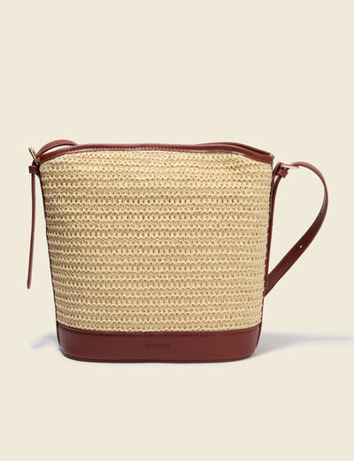Sac bandouli&egrave;re avec doublure marron femme
