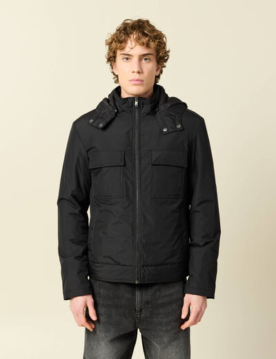 Blouson capuche doublure noir homme
