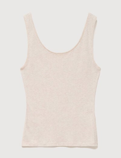 D&eacute;bardeur cintr&eacute; col rond beige femme
