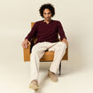 Pull manches longues rouge foncé homme