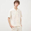 Chemise boyfriend manches courtes ecru homme