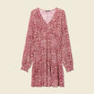 Robe évasée fluide bordeaux femme