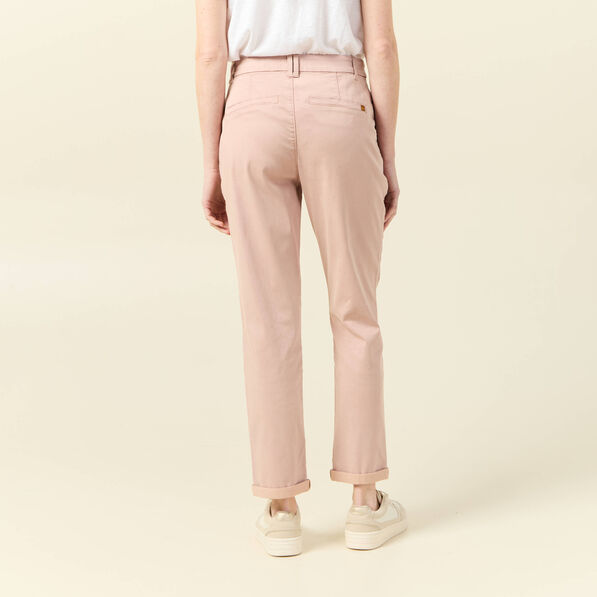 Pantalon chino cigarette rose clair femme