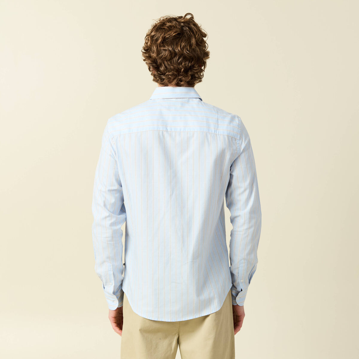 Chemise en coton manches longues bleu ciel homme