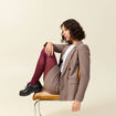 Veste blazer double boutonnage beige femme