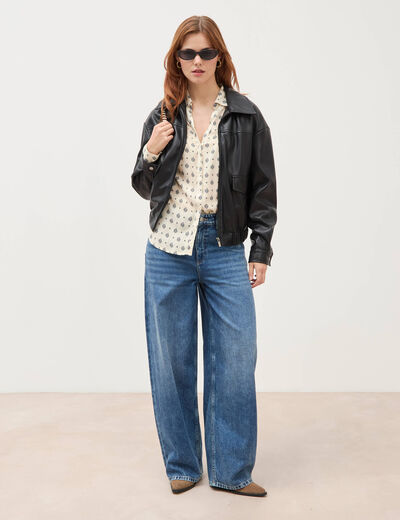 Blouse manches longues ecru femme