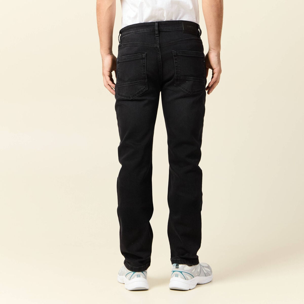 Jeans straight 5 poches denim noir homme
