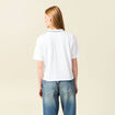 T-shirt polo droit court en coton blanc femme